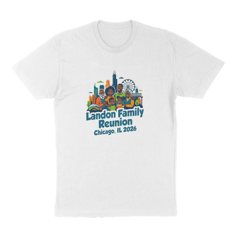 Custom t-shirt: "Landon Family Reunion ", Front print, white shirt