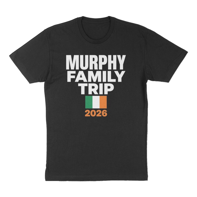 Custom t-shirt: "Murphy Family Trip", Front print, black shirt