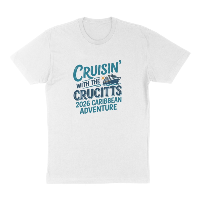Custom t-shirt: "Cruisin with the Crucitts", Front print, white shirt
