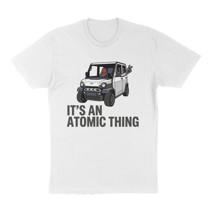 Custom t-shirt: "It's an ATOMIC thing", Front print, white shirt