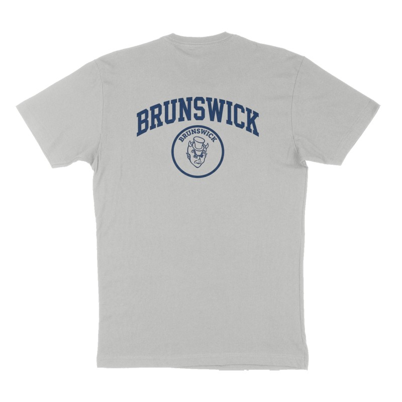 Custom t-shirt: "BRUNSWICK", Back print, heather-gray shirt