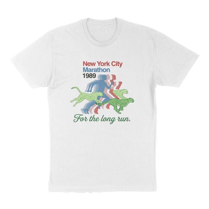 Custom t-shirt: "For the long run.", Front print, white shirt