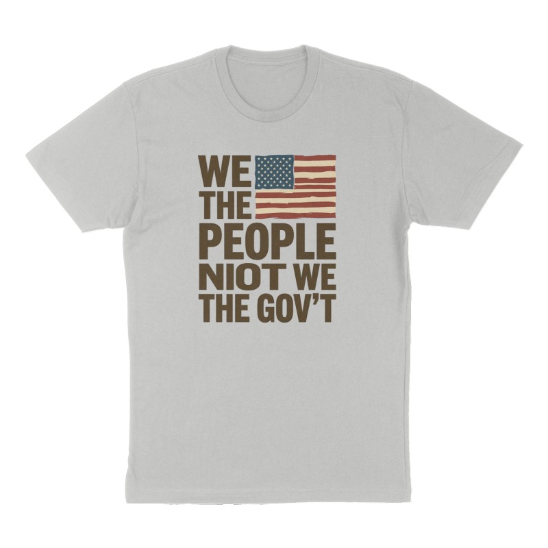 Custom t-shirt: "We the people not we the gov't", Front print, heather-gray shirt