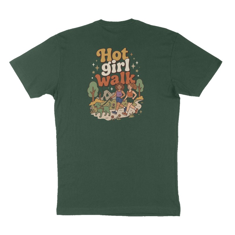 Custom t-shirt design, Back print, forest-green shirt