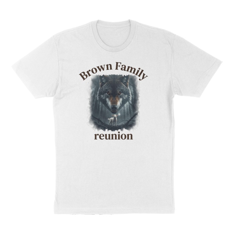 Custom t-shirt: "Brown Family reunion ", Front print, white shirt