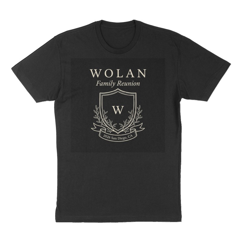 Custom t-shirt: "Wolan", Front print, black shirt