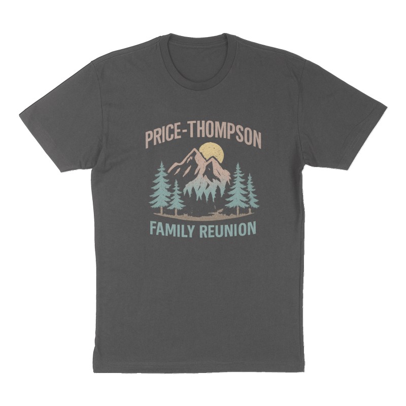 Custom t-shirt: "Price-Thompson ", Front print, charcoal shirt