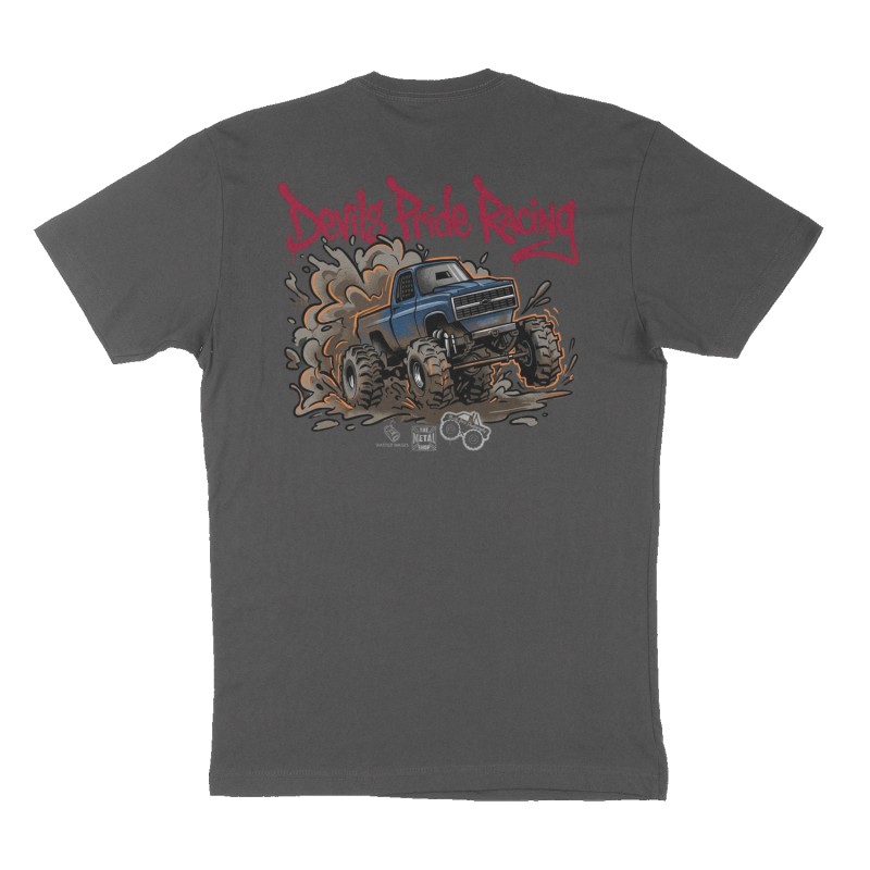 Custom t-shirt: "Devils Pride Racing", Back print, charcoal shirt