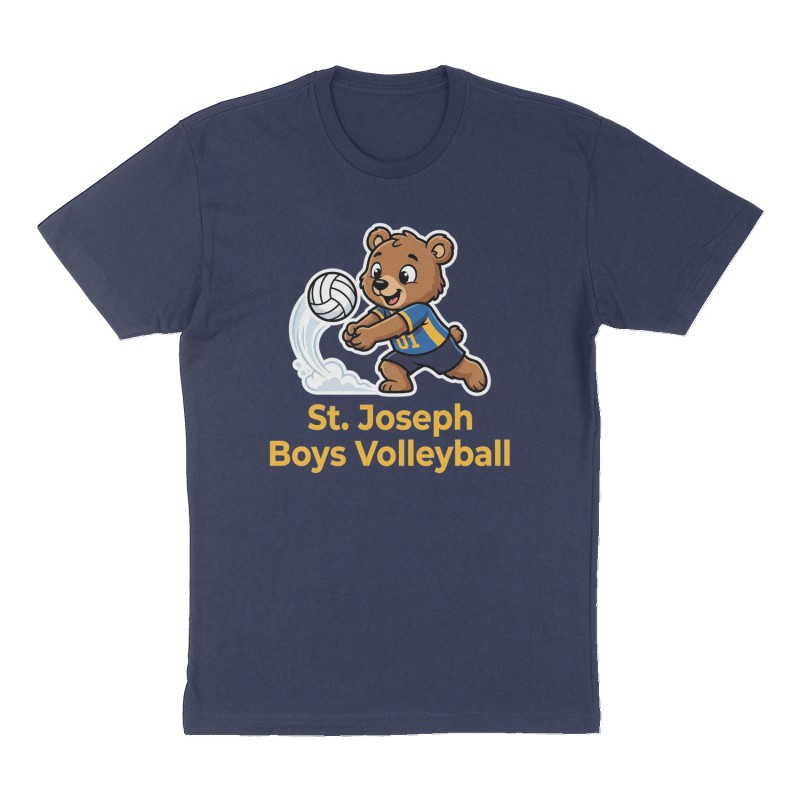 Custom t-shirt: "St. Joseph Boys Volleyball ", Front print, navy shirt