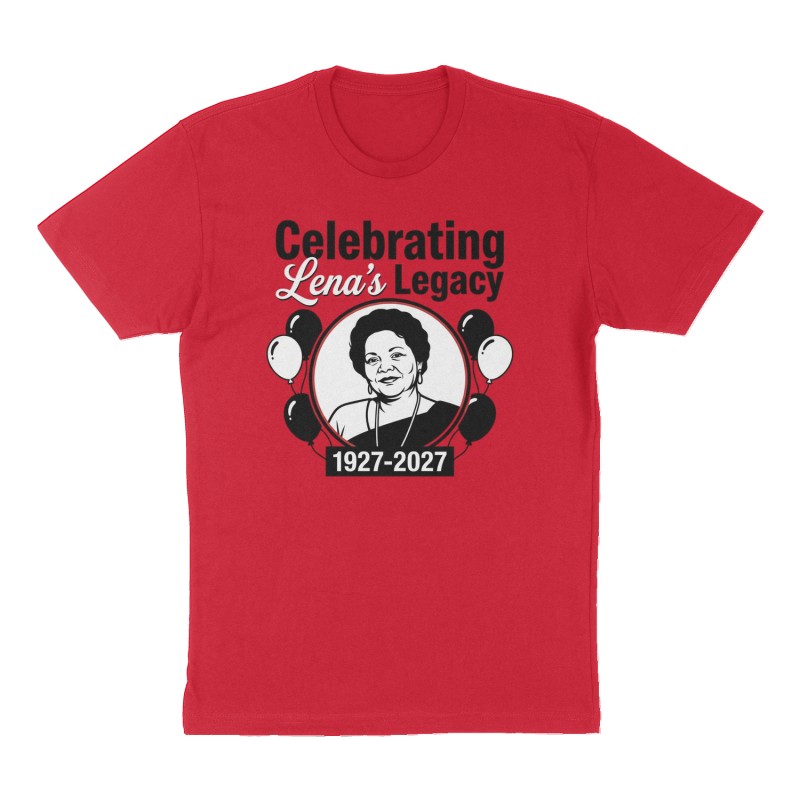 Custom t-shirt: "Celebrating Lena's Legacy ", Front print, red shirt