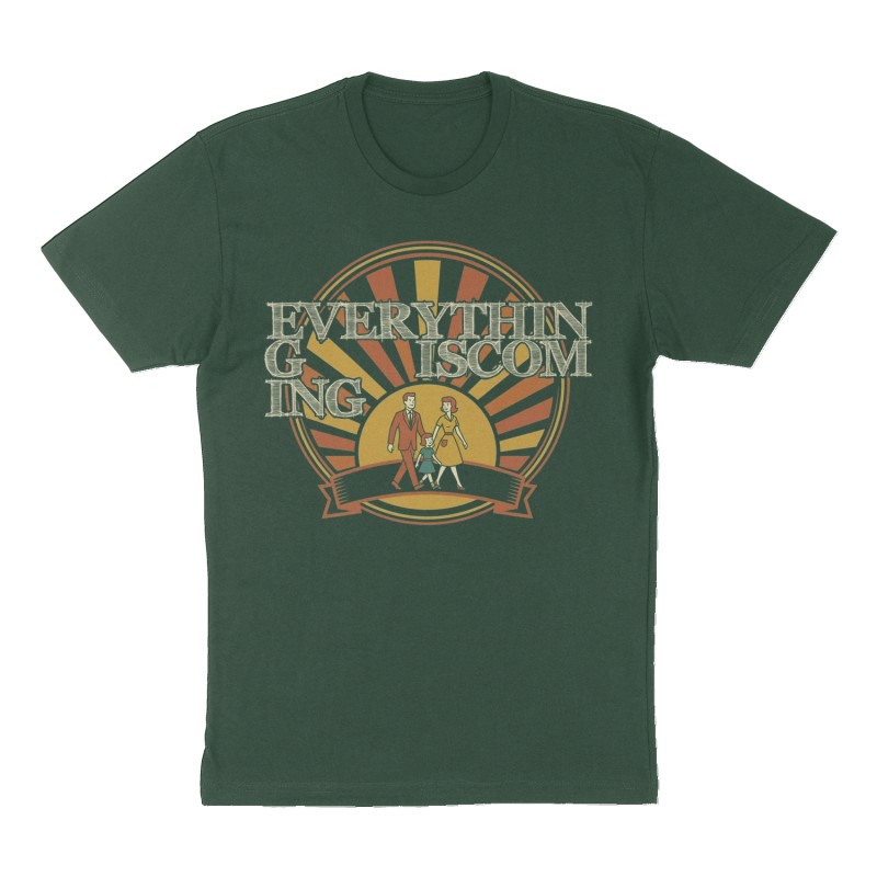 Custom t-shirt design, Front print, forest-green shirt