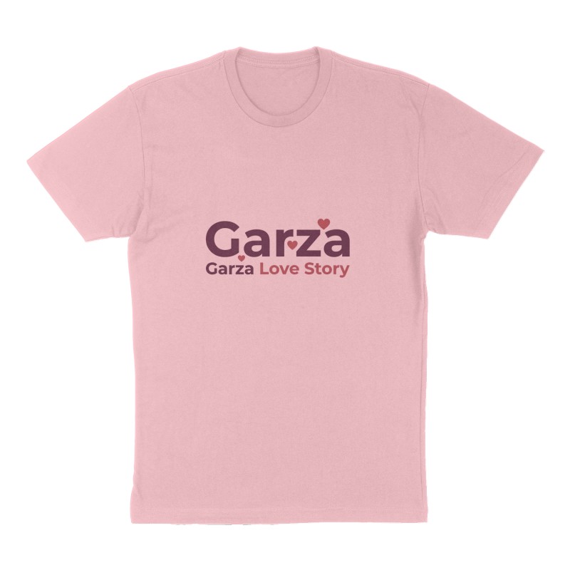 Custom t-shirt: "Garza ", Front print, pink shirt