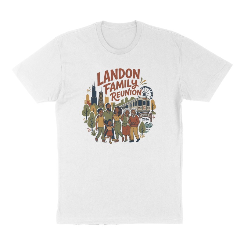 Custom t-shirt: "Landon Family Reunion ", Front print, white shirt