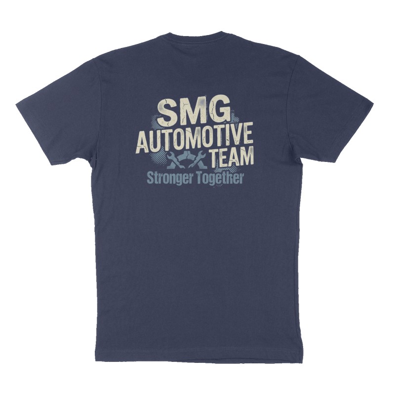 Custom t-shirt: "SMG AUTOMOTIVE TEAM", Back print, navy shirt