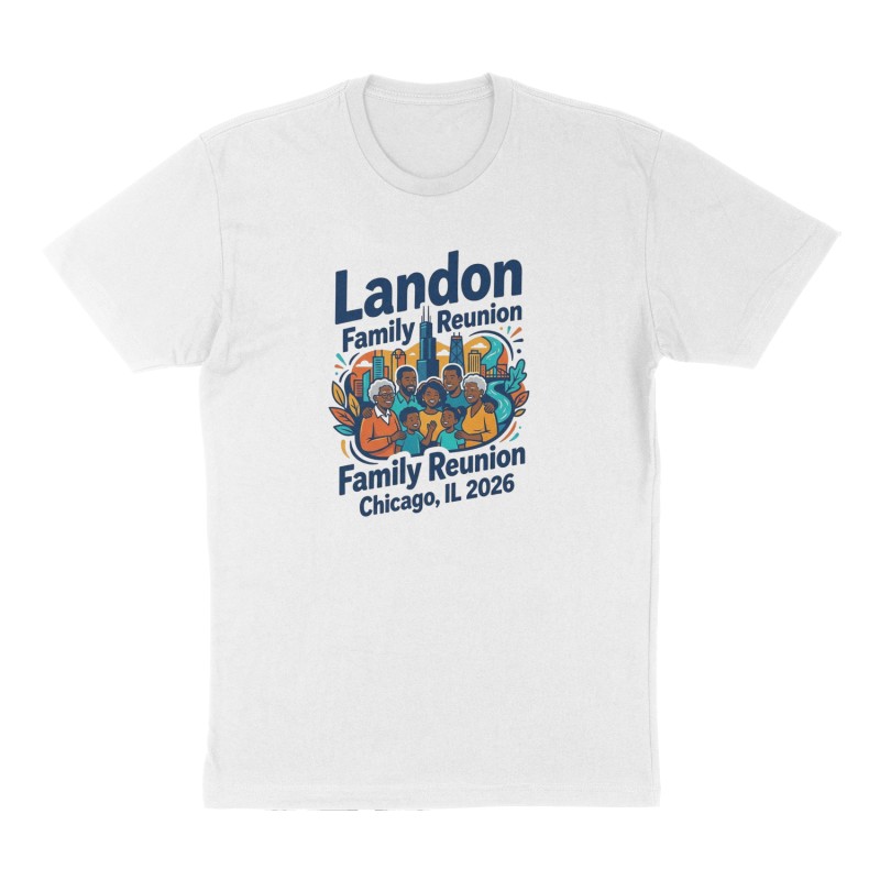 Custom t-shirt: "Landon Family Reunion ", Front print, white shirt