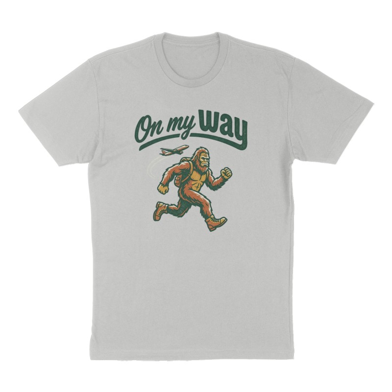 Custom t-shirt: "On my way", Front & Back print, heather-gray shirt