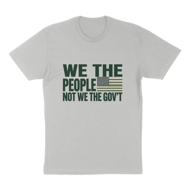 Custom t-shirt: "We the people not we the gov't", Front print, heather-gray shirt