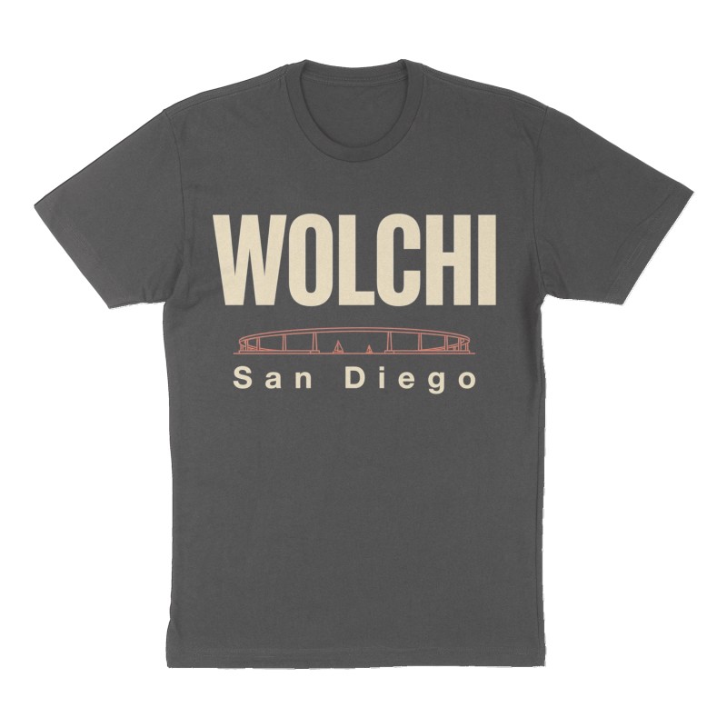 Custom t-shirt: "Wolchi", charcoal shirt