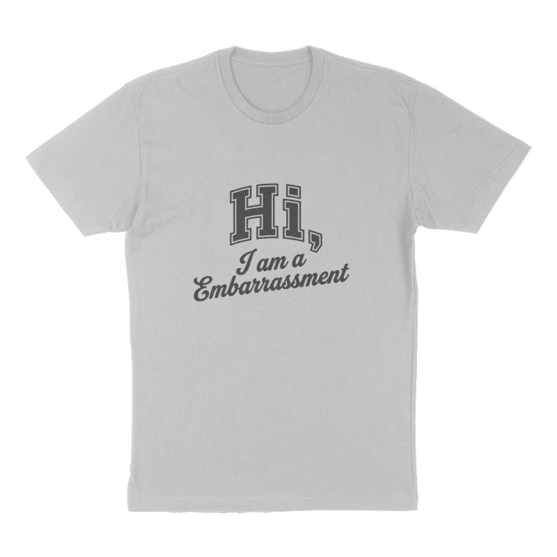 Custom t-shirt: "Hi, ", Front print, heather-gray shirt
