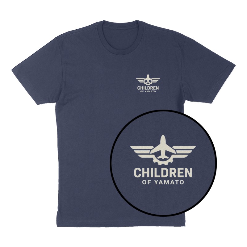 Custom t-shirt: "Children of Yamato", Left Chest print, navy shirt