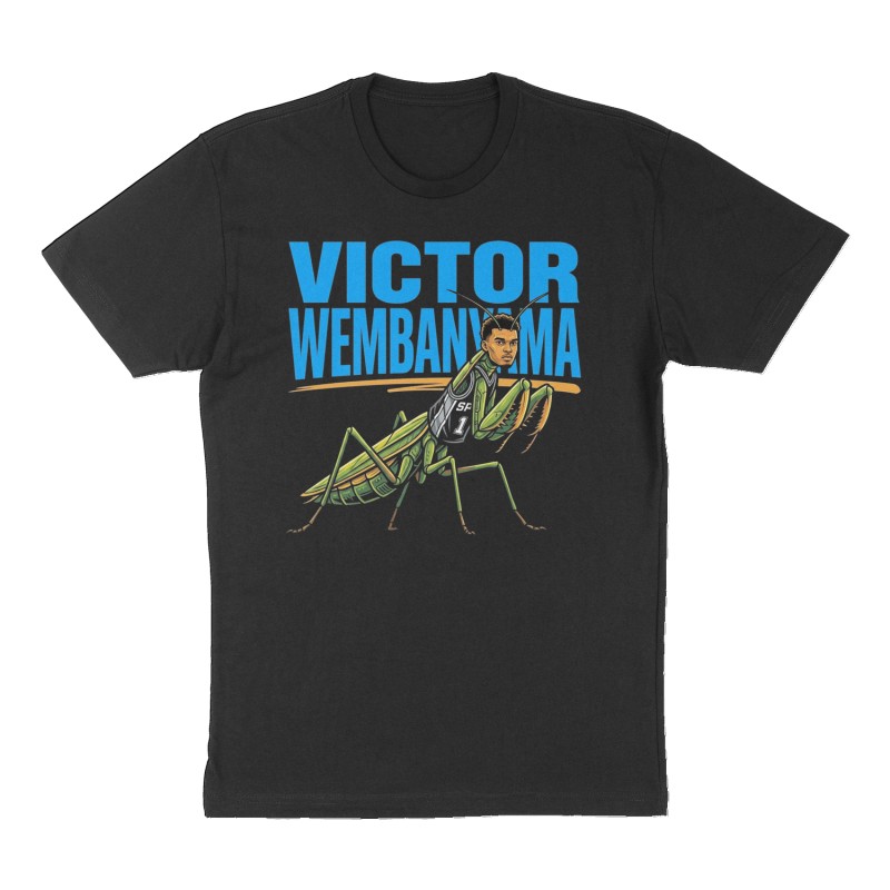 Custom t-shirt: "Victor Wembanyama", Front print, black shirt