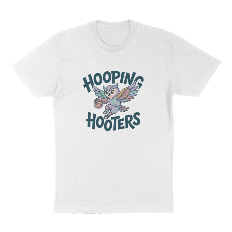 Custom t-shirt: "Hooping Hooters", Front print, white shirt