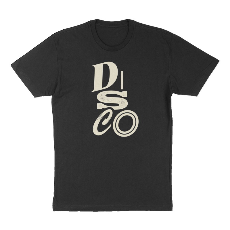Custom t-shirt: "DISCO", Front print, black shirt