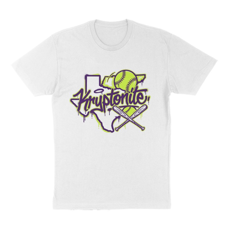 Custom t-shirt: "Kryptonite ", Front print, white shirt