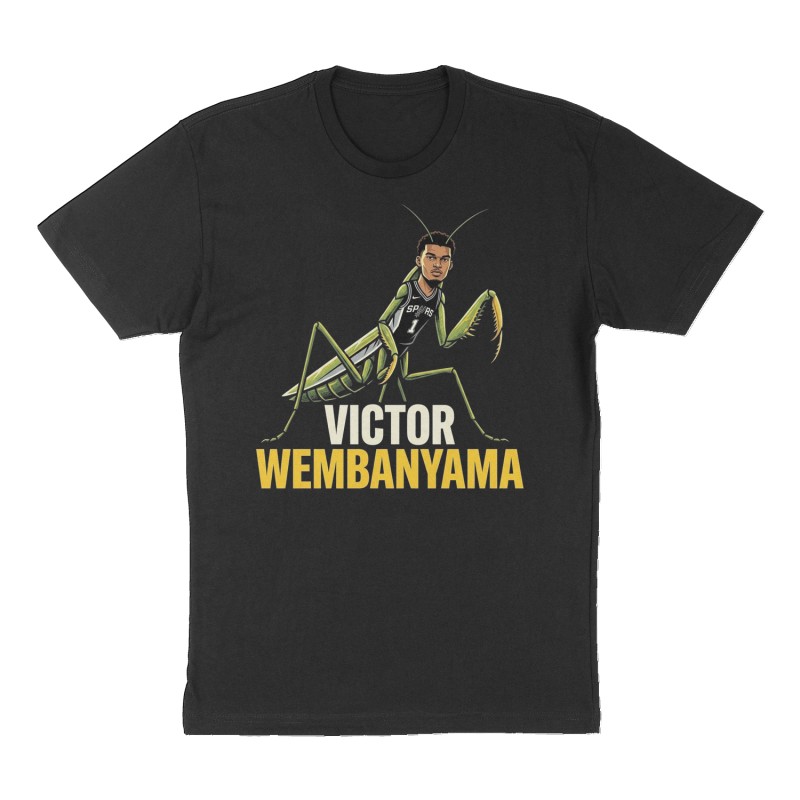 Custom t-shirt: "Victor Wembanyama", Front print, black shirt