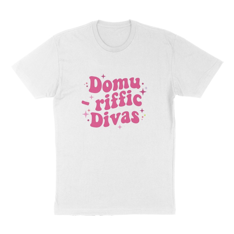 Custom t-shirt: "Domu - riffic Divas", Front print, white shirt