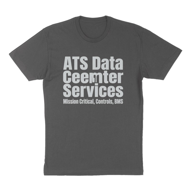 Custom t-shirt: "ATS Data Center Services", Front print, charcoal shirt