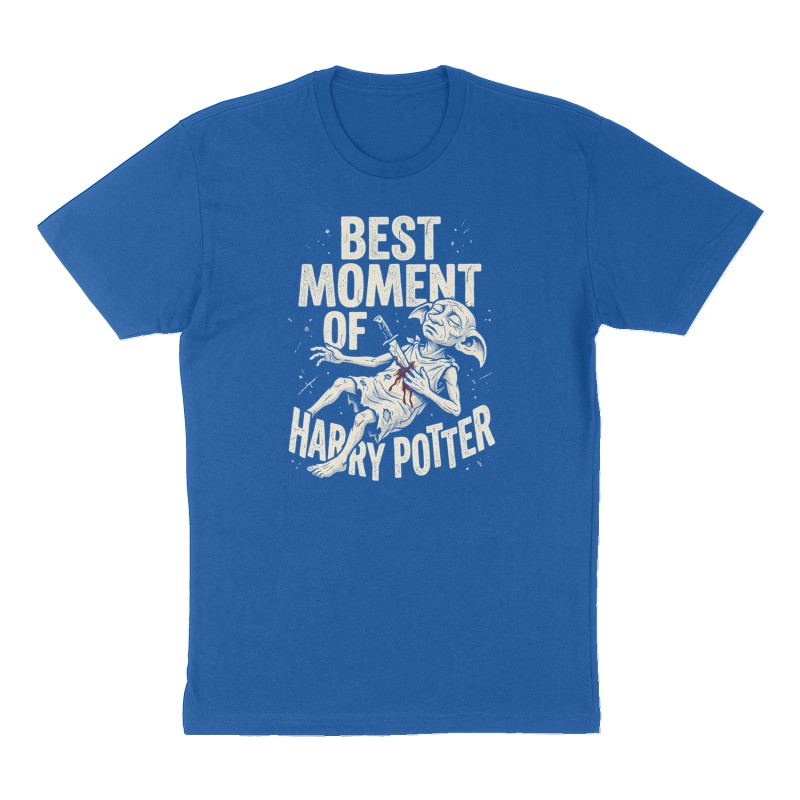 Custom t-shirt: "Best moment of Harry Potter", Front print, royal-blue shirt