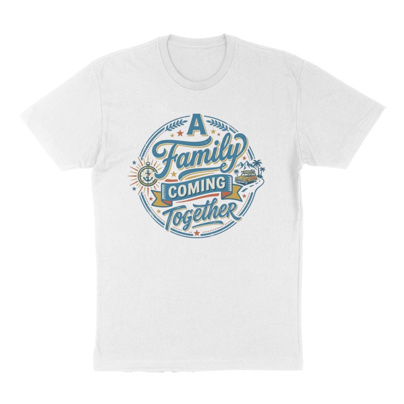Custom t-shirt: "A Family coming together ", Front print, white shirt