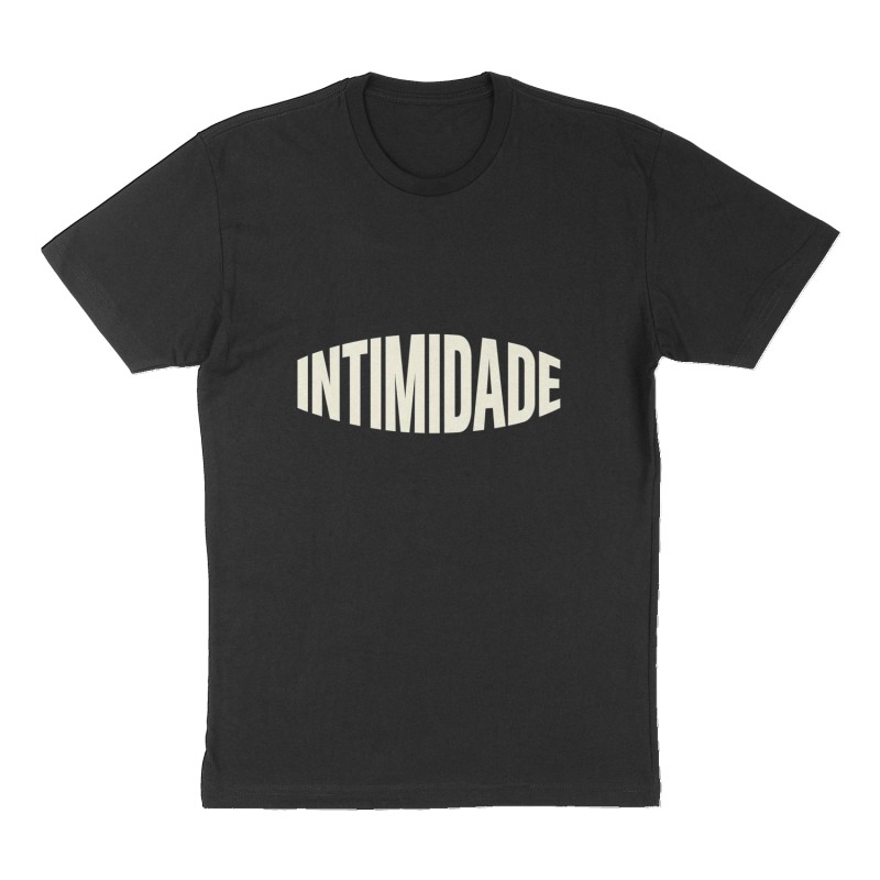 Custom t-shirt: "Intimidade", Front print, black shirt