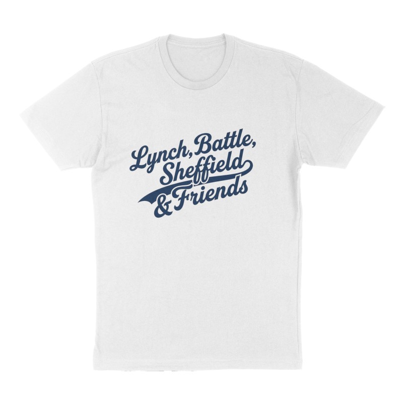 Custom t-shirt: "Lynch, Battle, Sheffield & Friends", Front print, white shirt