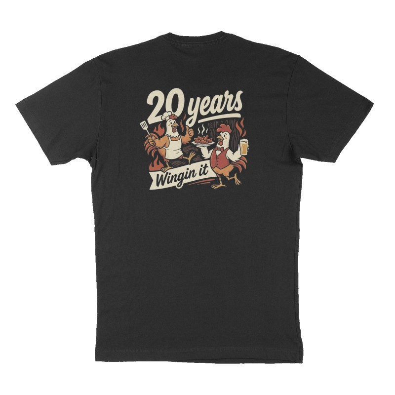 Custom t-shirt: "20 years ", Back print, black shirt