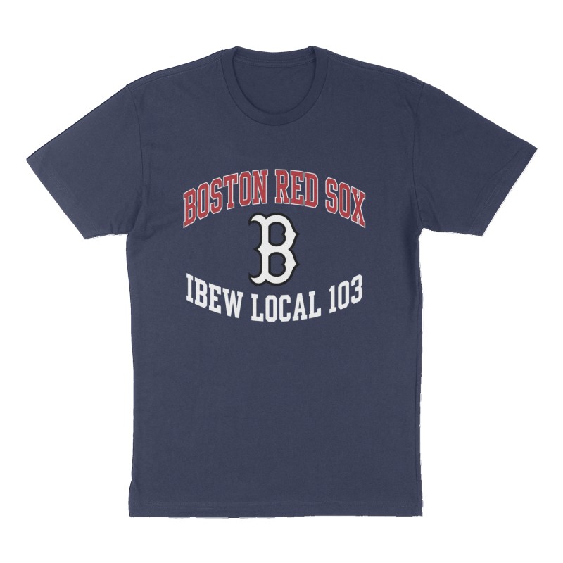 Custom t-shirt: "Boston Red Sox", Front print, navy shirt