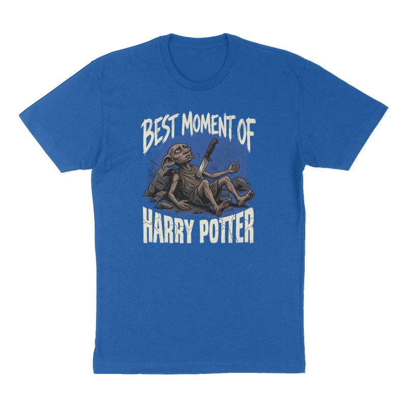 Custom t-shirt: "Best moment of Harry Potter", Front print, royal-blue shirt
