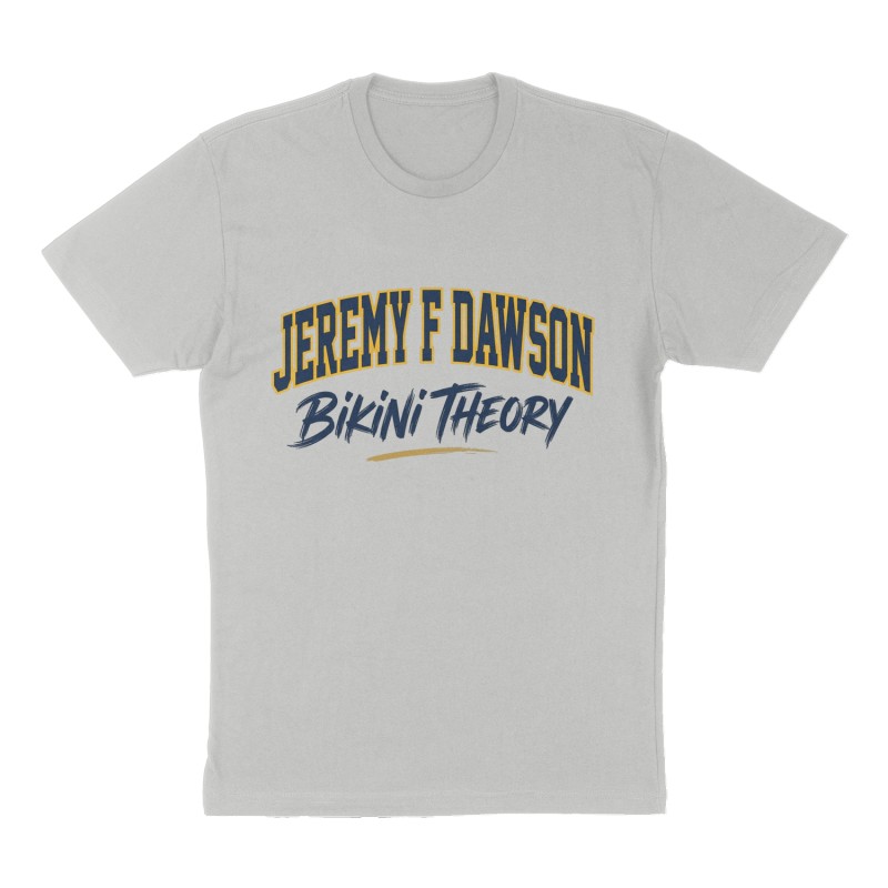 Custom t-shirt: "Jeremy F Dawson", Front print, heather-gray shirt
