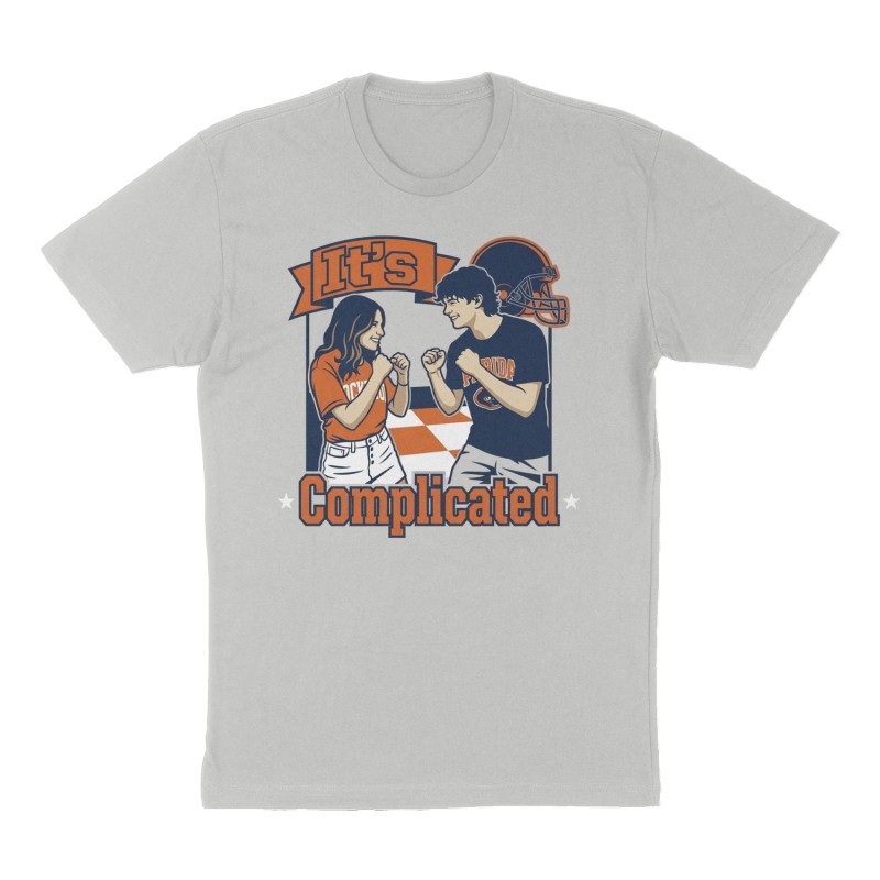 Custom t-shirt: "It’s Complicated ", Front print, heather-gray shirt
