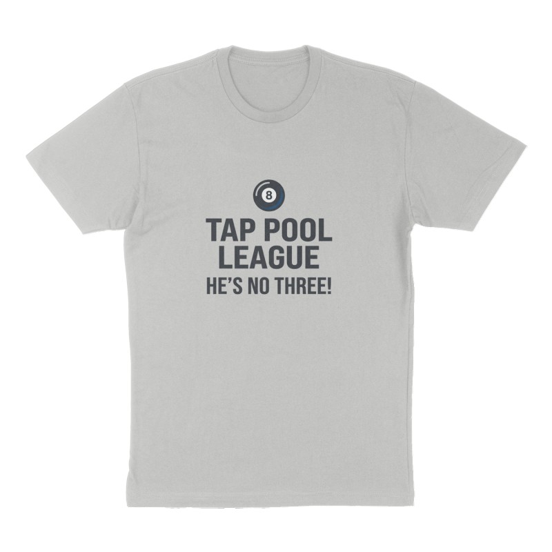 Custom t-shirt: "TAP Pool League", Front print, heather-gray shirt