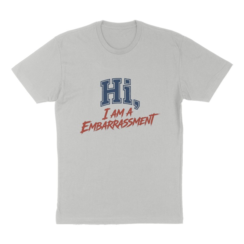 Custom t-shirt: "Hi, ", Front print, heather-gray shirt