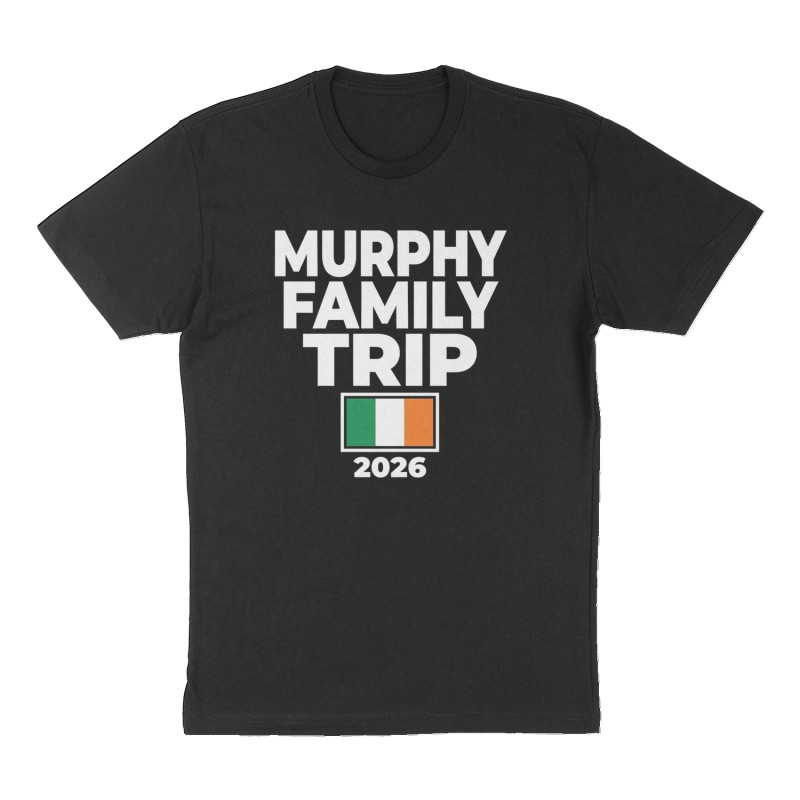 Custom t-shirt: "Murphy Family Trip", Front print, black shirt