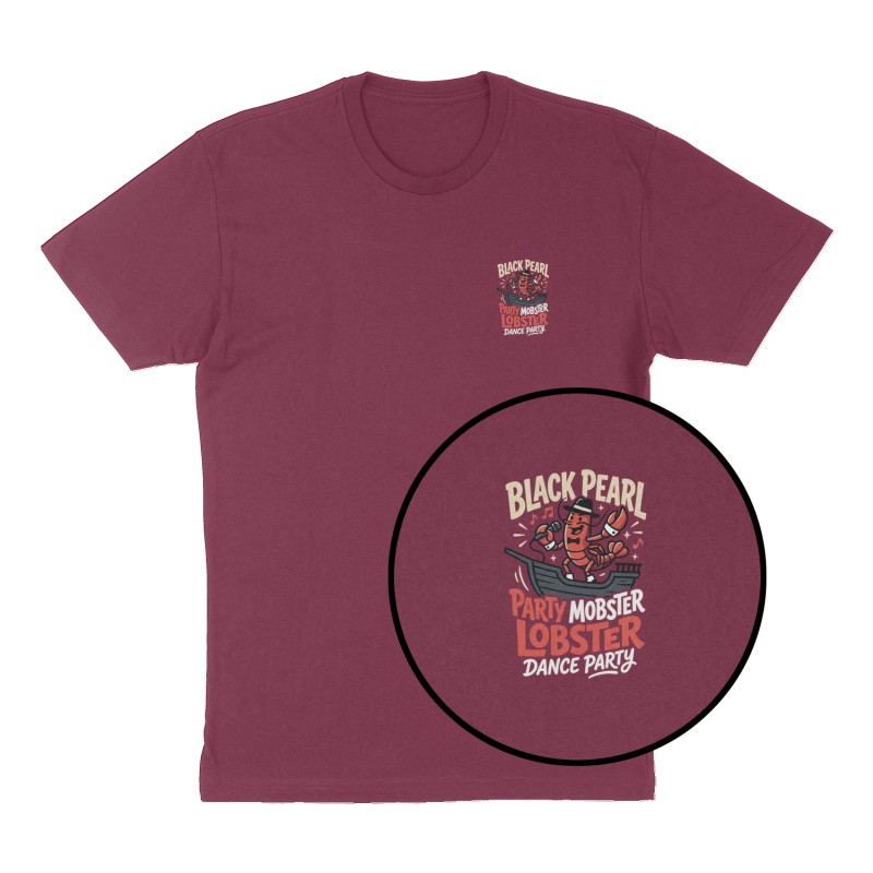 Custom t-shirt design, Left Chest print, maroon shirt