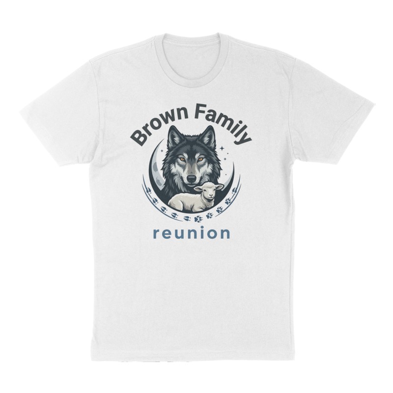 Custom t-shirt: "Brown Family reunion ", Front print, white shirt