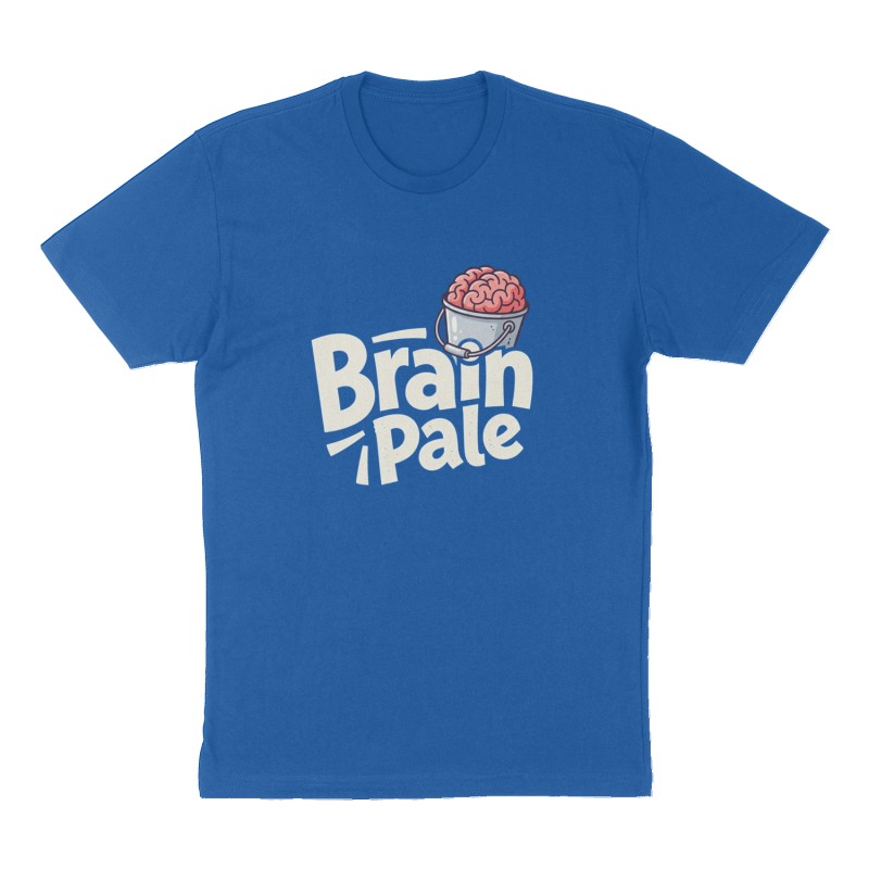 Custom t-shirt: "Brain Pale", Front print, royal-blue shirt