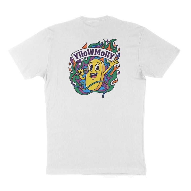 Custom t-shirt: "YlloWMollY", Back print, white shirt