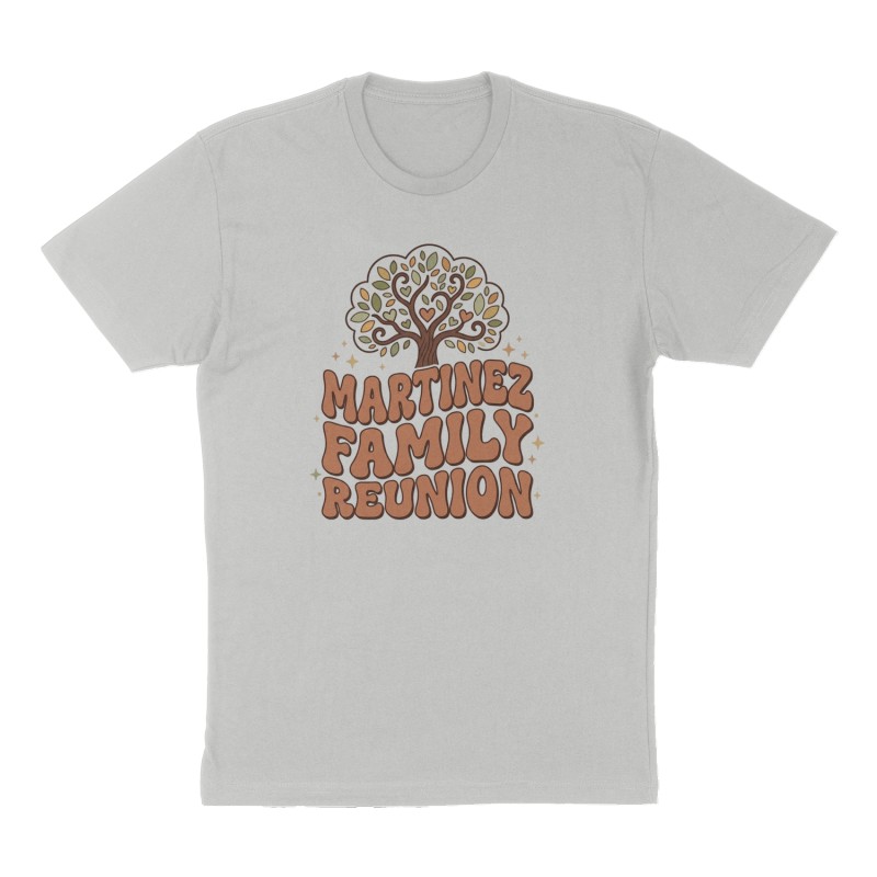 Custom t-shirt: "Martinez Family Reunion ", Front print, heather-gray shirt