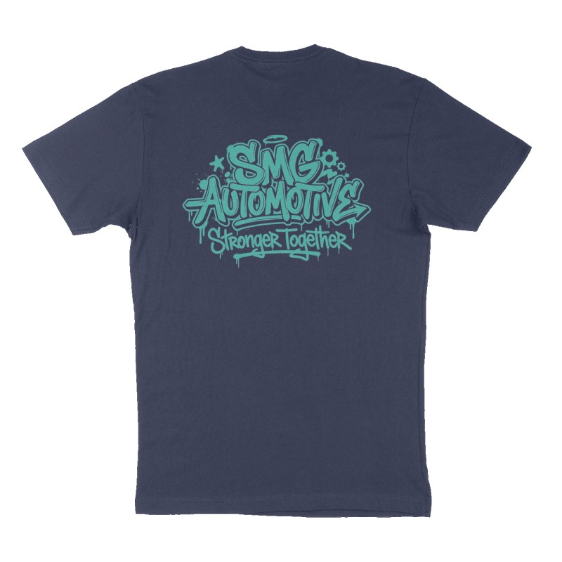 Custom t-shirt: "SMG AUTOMOTIVE", Back print, navy shirt