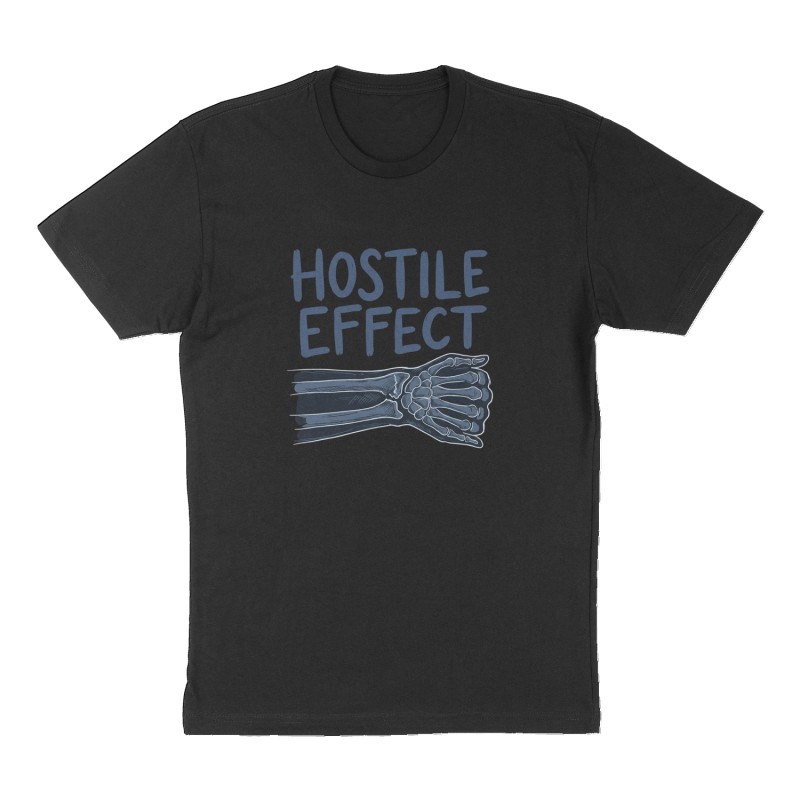 Custom t-shirt: "Hostile Effect", Front print, black shirt